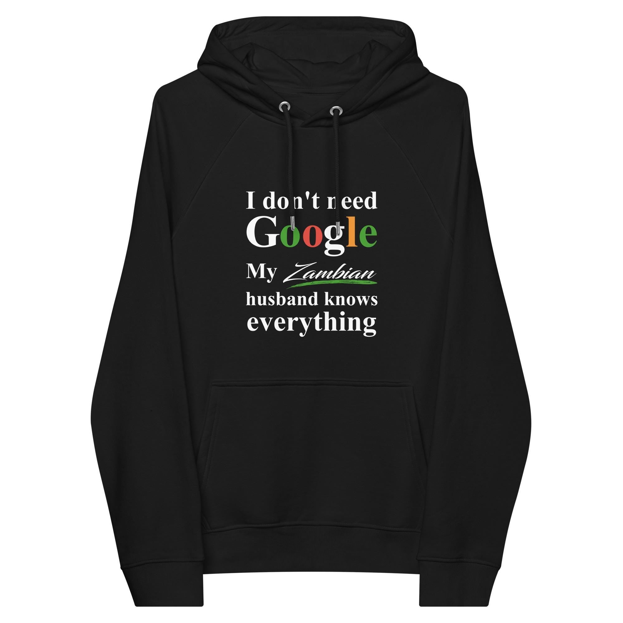 Zambian Funny Husband eco raglan hoodie