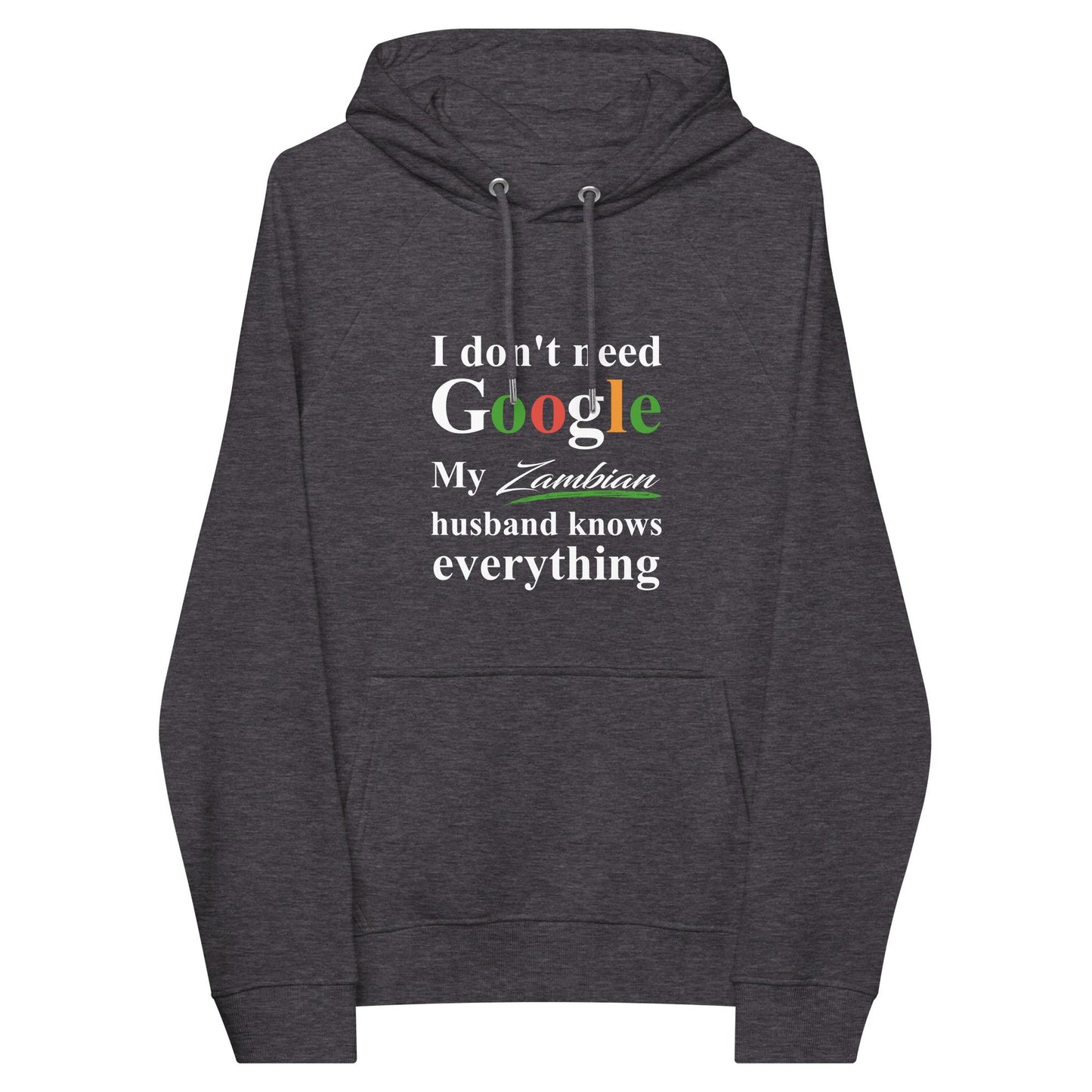 Zambian Funny Husband eco raglan hoodie