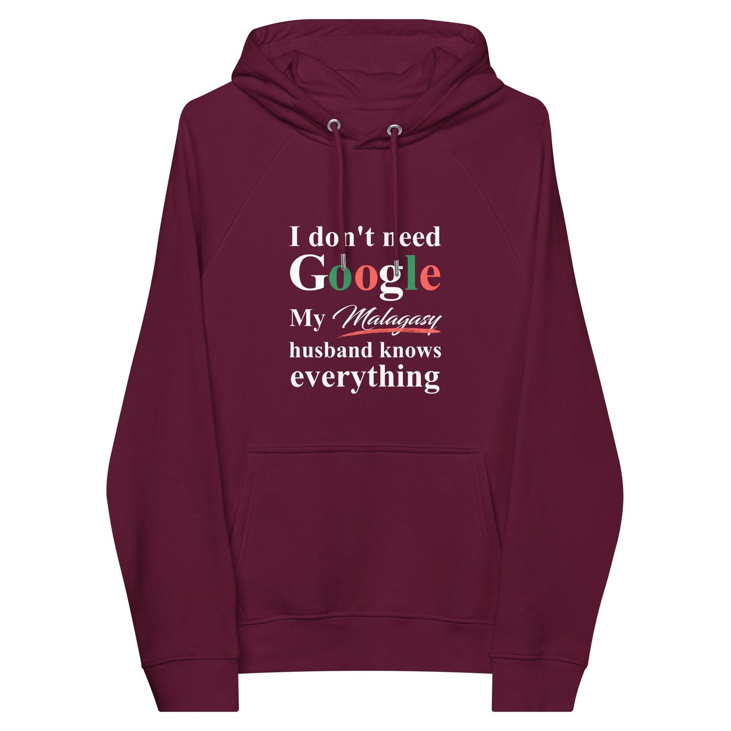 Malagasy Funny Husband eco raglan hoodie