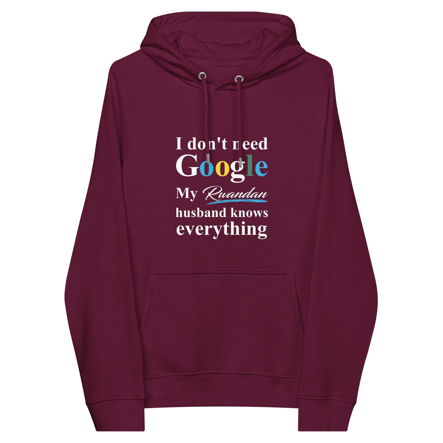 Rwandan Funny Husband eco raglan hoodie