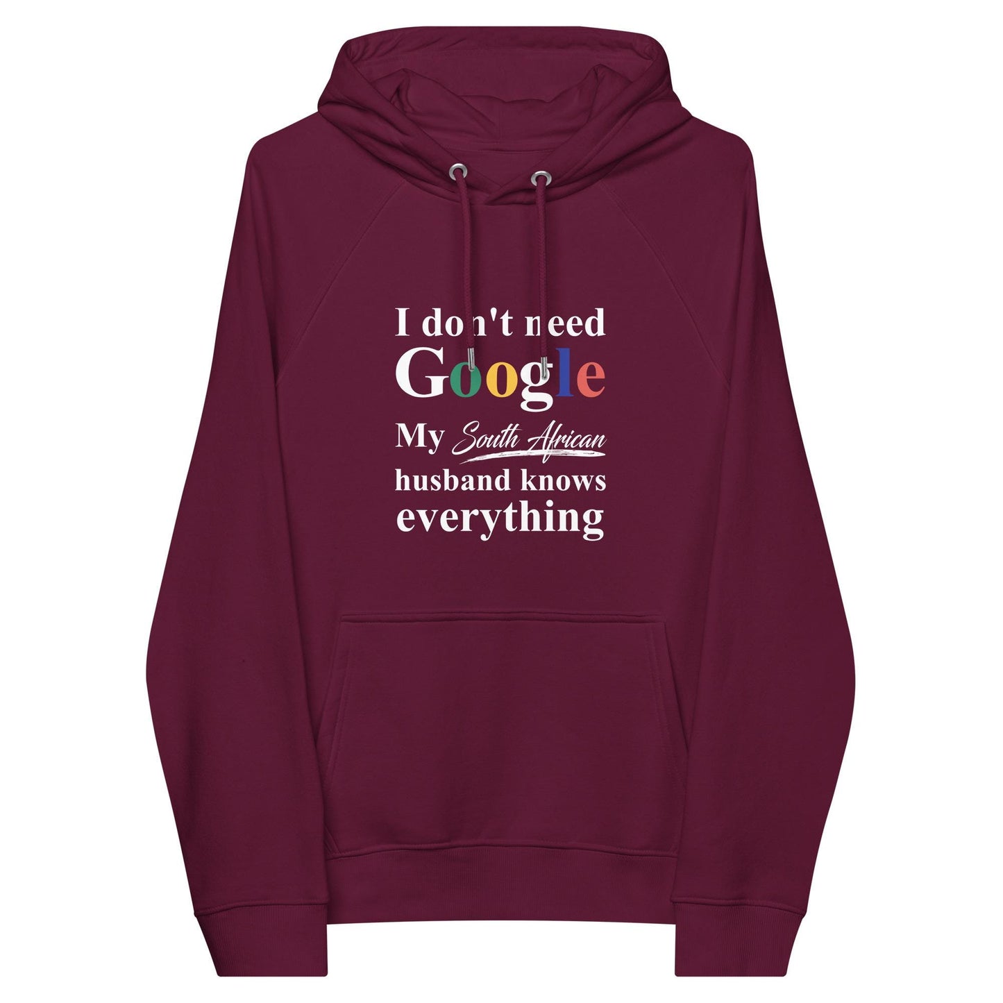 South African Funny Husband eco raglan hoodie